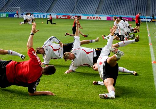 Fotboll, VM 2006, Tyskland träning på Allianz Arena i