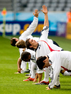 Fotboll, VM 2006, Tyskland träning på Allianz Arena i