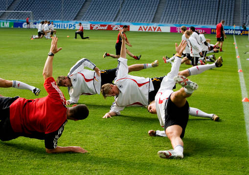 Fotboll, VM 2006, Tyskland träning på Allianz Arena i