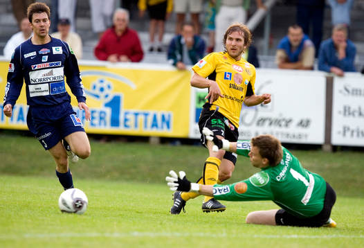 Johan Svensson, Mjällby spelar bollen mellan Petter
