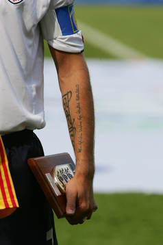 David Beckham. Tatuering, lagkapten, plakett