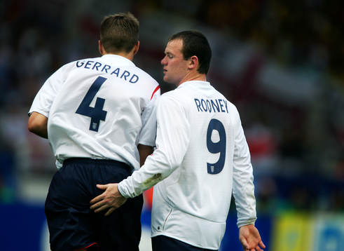 Wayne Rooney och Steven Gerrard, England