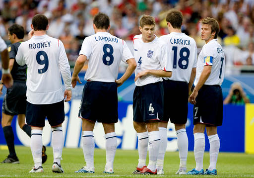 Frispark, mur. Wayne Rooney, Frank Lampard, Steven Gerrard,