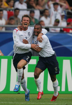 David Beckham och Ashley Cole, England (Jubel)