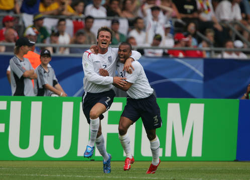 David Beckham och Ashley Cole, England (Jubel)