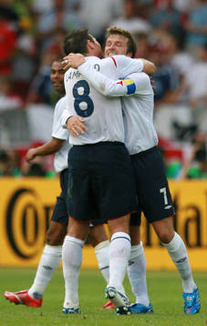 David Beckham och Frank Lampard, England (jubel)