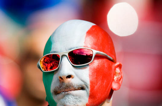 Fotboll, VM 2006, supporter, fan, målning, Italien,