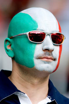 Fotboll, VM 2006, supporter, fan, målning, Italien,