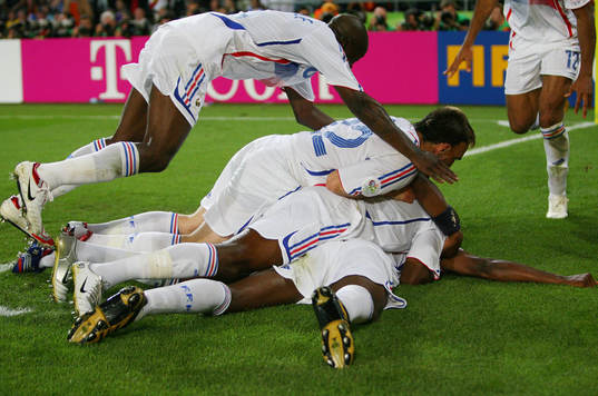 Patrick Vieira, Franck Ribery, och Claude Makelele,