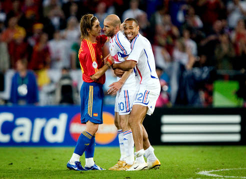 Thierry Henry och Zinedine Zidane, Frankrike, jubel