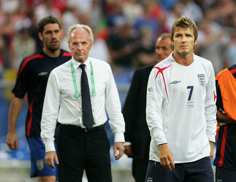 David Beckham och Sven Göran (Sven-Göran) Eriksson,