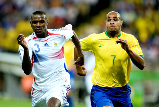 Eric Abidal, Frankrike och Adriano, Brasilien