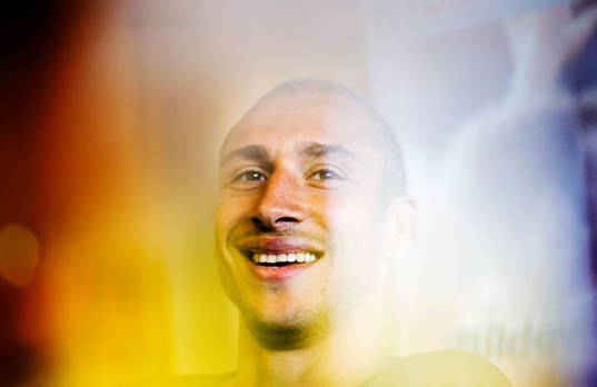 Henrik Larsson har kommit hem. Första träningspasset