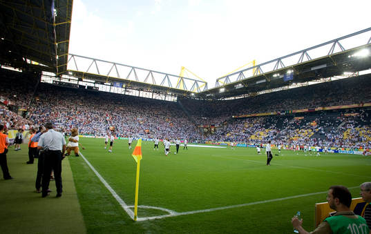 Fotboll, VM 2006, Dortmund, arena, interiör, hörnflagga