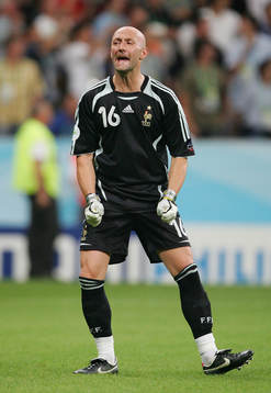 Jubel, Fabien Barthez, målvakt, Frankrike