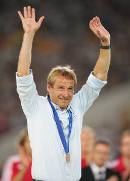 Jürgen Klinsmann, förbundskapten, Tyskland. Jubel. Brons,