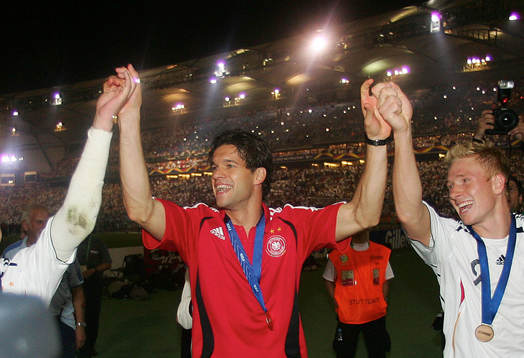 Michael Ballack, Mike Hanke, Tyskland. Jubel. Brons,