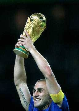 Fabio Cannavaro, Italien, höjer, VM-pokal, pokal, glädje,