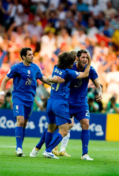 Marco Materazzi, Italien, gjorde 1-1 jubel