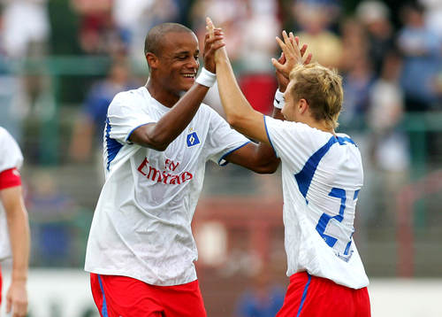 Vincent Kompany och Alexander Laas, Hamburg, jubel, glädje