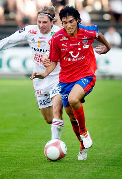 Franco Miranda, ny spelare i Helsingborg och Eirik Lamöy,