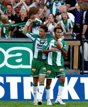 Paulinho Guará och Erkan Zengin, Hammarby, jubel, glädje