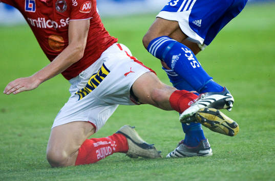 Fötter, for, tackling, glidtacking, stämpling, satsning