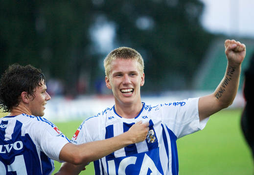 Pontus Wernbloom, Göteborg, jubel med Marcus Berg,