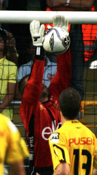 Johan Wiland, Elfsborg, målvakt, gör en kanonräddning