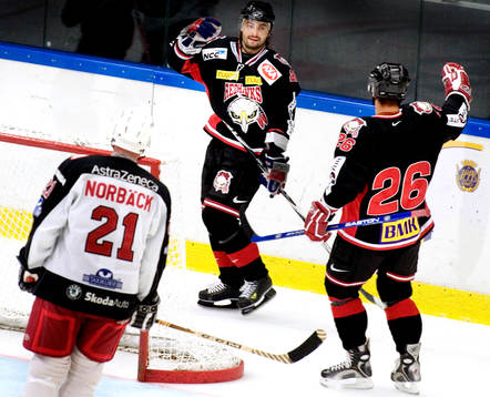 David Moravec och Radek Duda, Malmö, jubel