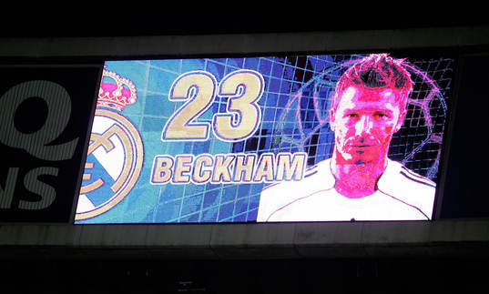 David Beckham, Real Madrid, skylt, storbild