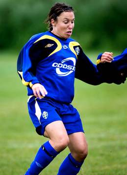 Hanna Ljungberg på träning