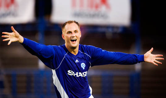 Mats Haglund, gör 1-0, jubel