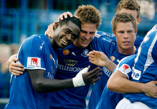 Michael Mensah, Trelleborg, gjorde både 1-0 och 2-0 målet