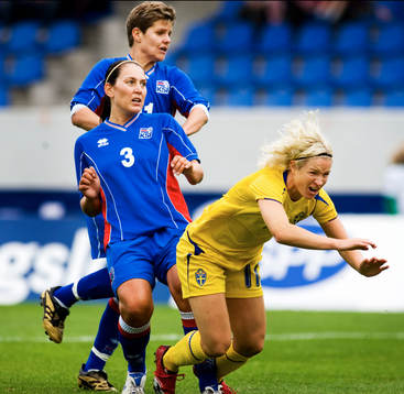 Fotboll, Dam, VM-kval, Island - Sverige