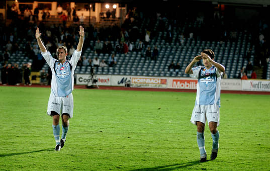 Jonatan Johansson och Jari Litmanen, Malmö, jubel