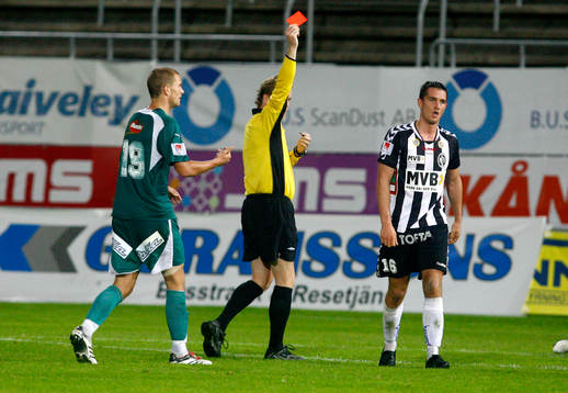 Andrew Kelly, Landskrona, utvisning, rött kort