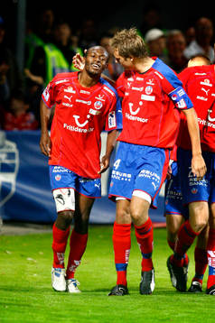 Luton Shelton, Helsingborg gjorde 2 mål. Jubel med Fredrik