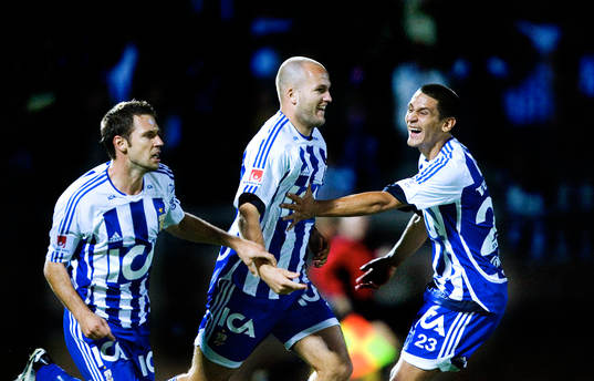 Stefan Selakovic, Jonas Wallerstedt och Andre Vasques, jubel