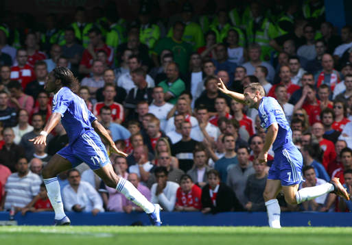 Didier Drogba och Andriy Shevchenko, Chelsea (Jubel)