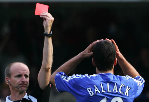 Michael Ballck, Chelsea blir utvisad (Utvisning, Rött Kort)