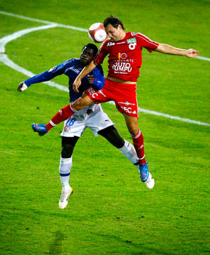 Michael Mensah, Trelleborg och Stefan Larsson, Degerfors