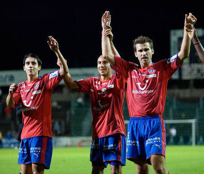 HIF-jubel, 1-0 skytten Babis Stefanidis, Henrik "Henke"