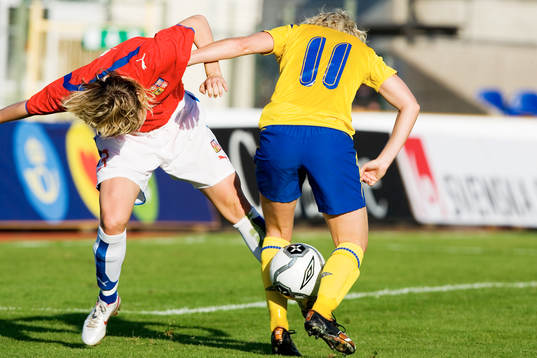 Fotboll, dam, EM-kval, Sverige - Tjeckien
