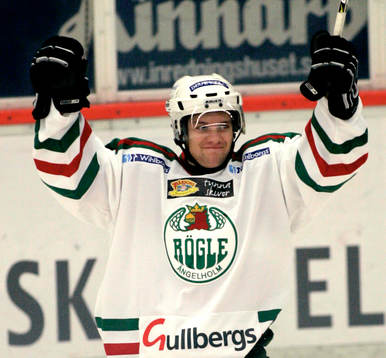 Rögle BK - Nybro Vikings IF:  Pär Albrandt, jubel,