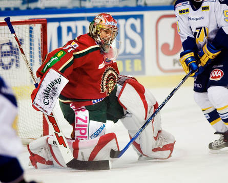 Mika Hannula, HV71 och Joel Gistedt, målvakt, Frölunda