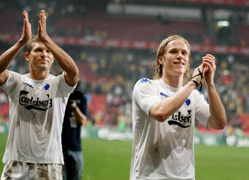 Marcus Allbäck och Oscar Wendt, Köpenhamn, jubel