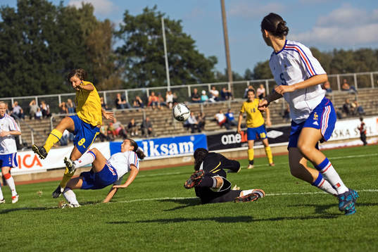 Fotboll, dam, F18, EM-kval, Sverige - Frankrike