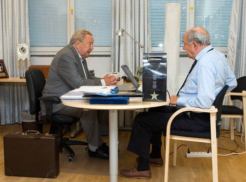 Lennart Johansson, president, UEFA intervjuvas av Cars