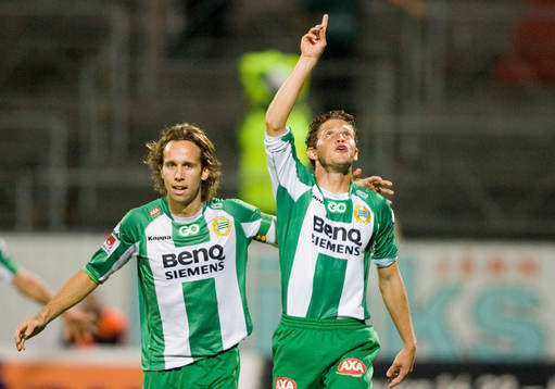 Petter Furuseth Olsen och Paulinho Guara, Hammarby, jubel,
